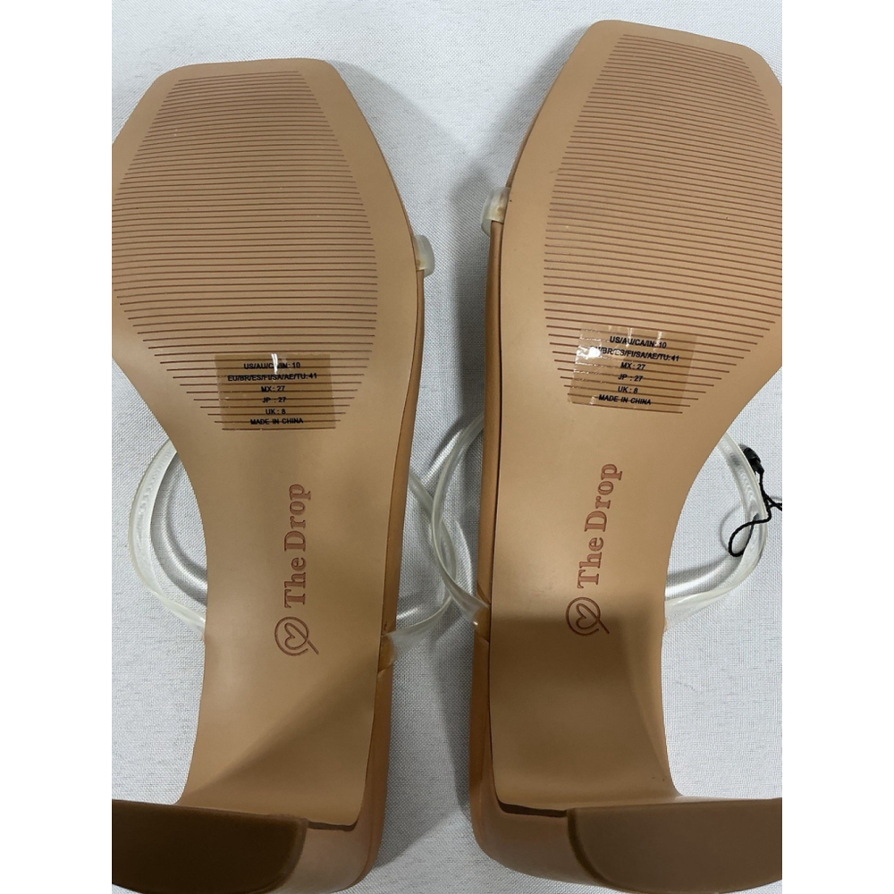Womans NWT The Drop Strappy Slipon Slide Sandals 10 Clear Open Toe - Picture 8 of 9